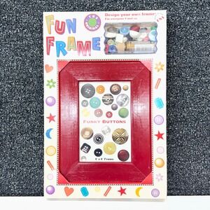 Vintage 1993 Fun Frame Funky Buttons DIY Photo Frame Craft Kit Red 4x6 New